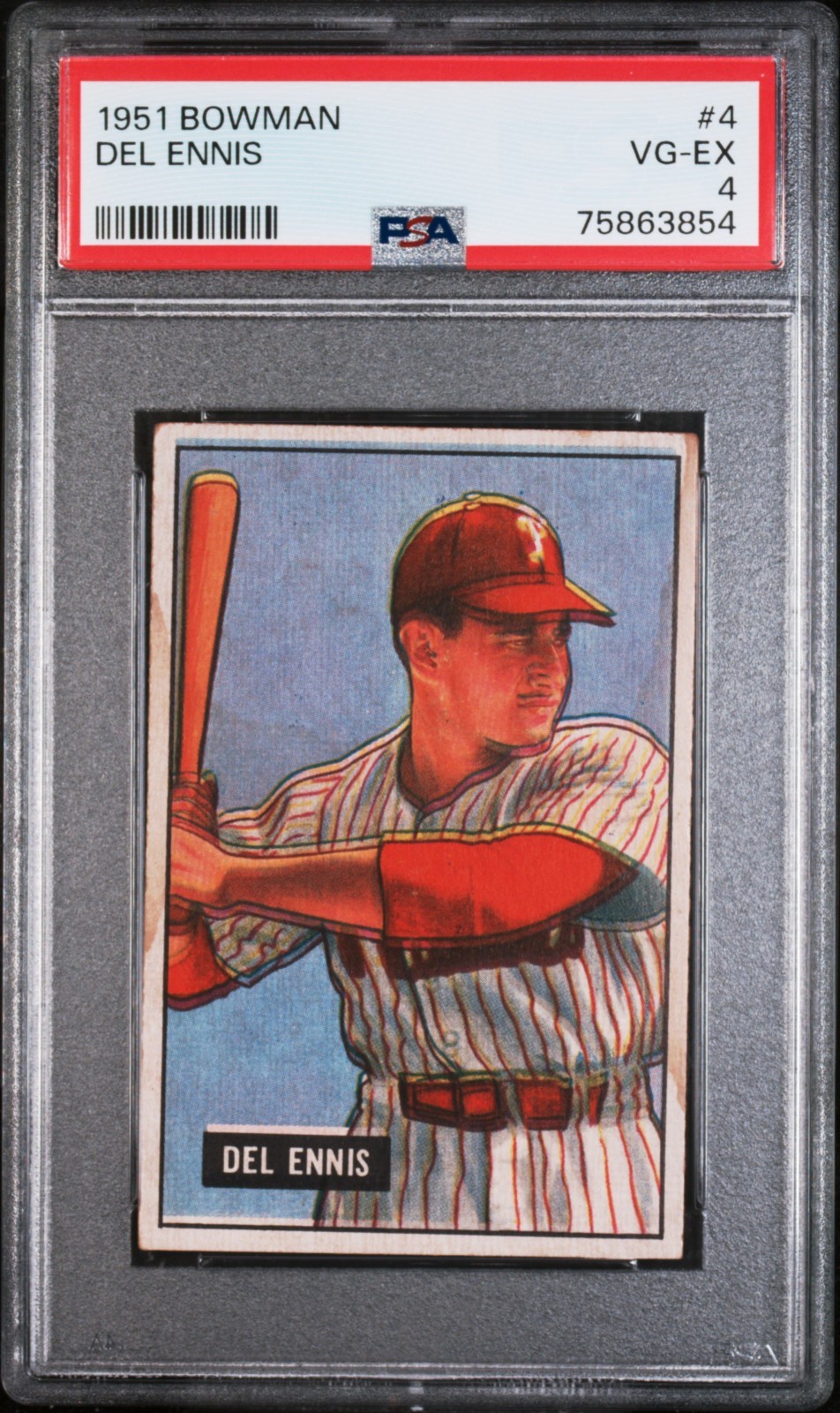 1951 BOWMAN #4 DEL ENNIS PSA VG-EX 4