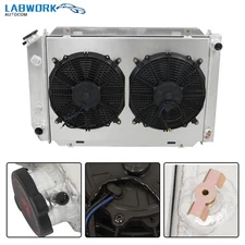 3Row Aluminum Radiator Shroud+Fan For Ford Mustang Foxbody 5.0L AT/MT 1979-1993
