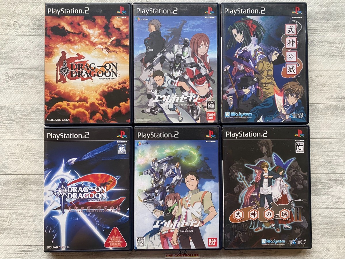 SONY PS 2 Drag-On Dragoon 1 2 & Eureka Seven & Shikigami no Shiro