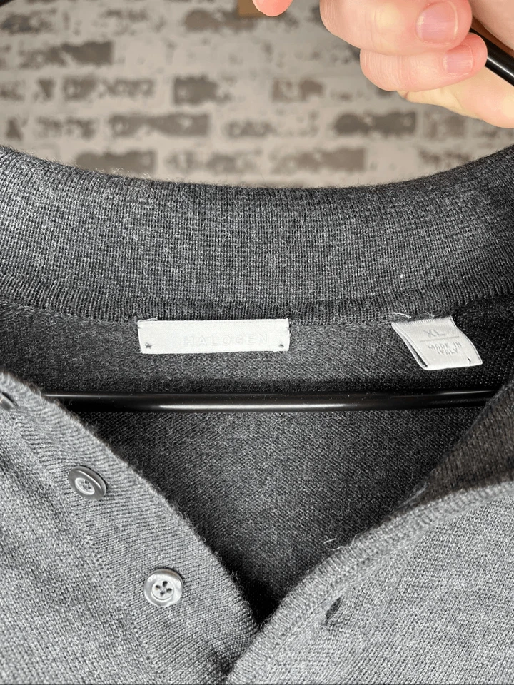 Halogen | mens extra fine merino wool pullover sweater - Image 2 of 4