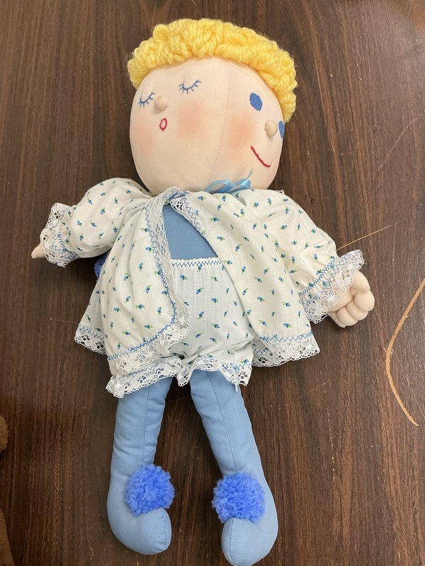 Vtg. 4-face Swivel Head Cloth Doll 4 Emotions