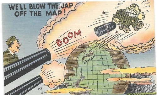 Blow the Jap Off the Map World War II Political Postcard
