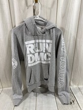 Vintage Adidas Run DMC 4Ever Graphic Hooded Sweatshirt Adult Small Gray
