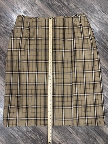 Elisabeth Liz Claiborne karierter Wickelrock 22 Karriere neutral Mokka Tartan bescheiden - Bild 4 von 7