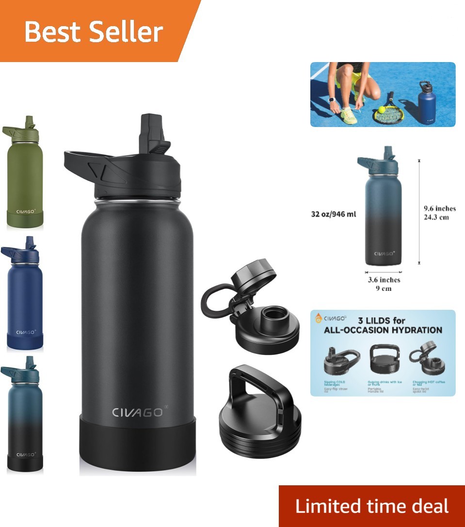 - Three Lids For Easy Sipping And Hydration