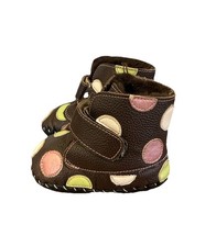 Pediped Boots Shoes Giselle Polka Dot Soft Sole Faux Fur Lined 0-6 Months Brown