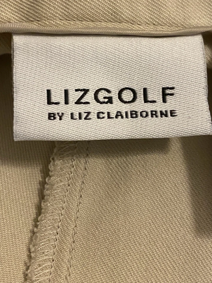 Shorts Liz Golf 100% seda cáqui bronzeado frente plana tamanho 16 - Imagem 3 de 4