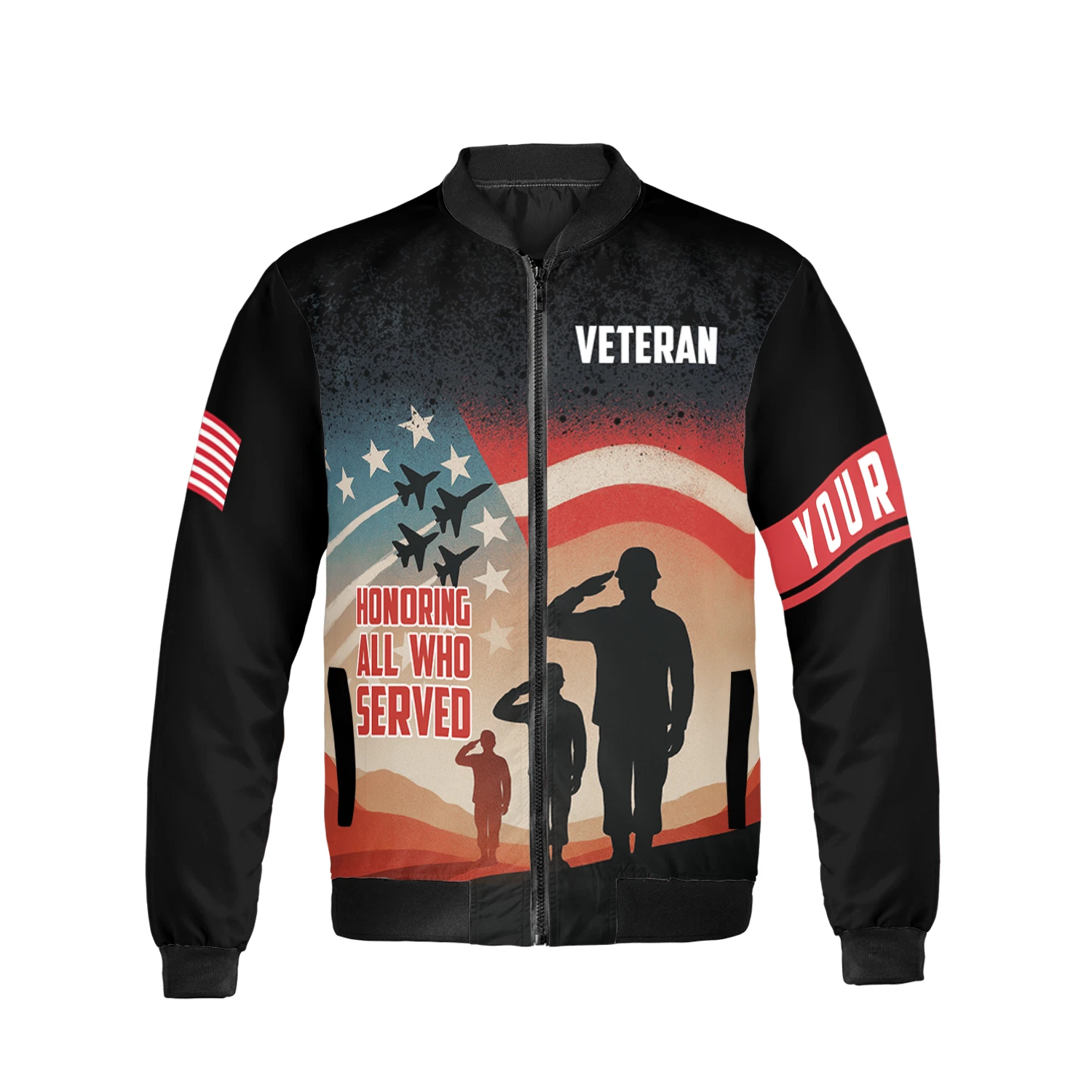 Personalized Veteran Bomber Jacket for Military Veterans Day