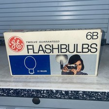 Vintage General Electric GE 6B Blue Camera Flash Bulbs 1 Box12 Bulbs