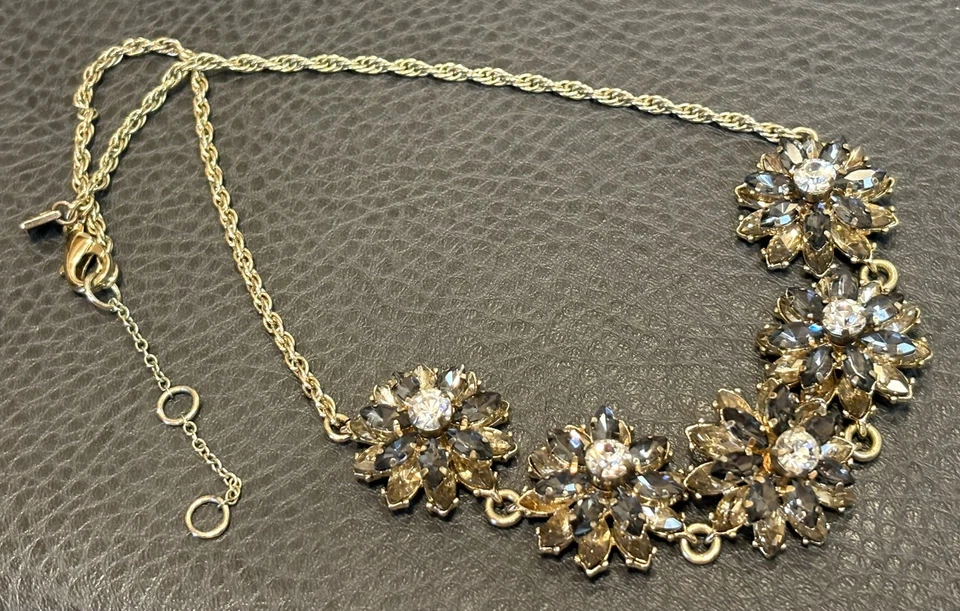 Banana Republic Rhinestone Necklace Retro Women Party Vacation Jewelry 17-19” - Image 2 of 4