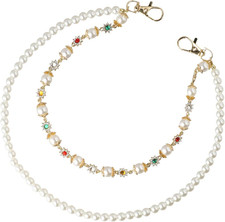 Layered Pants Wallet Chain for Men Women, Flower Pearl Hip Hop Punk Fashion Stre