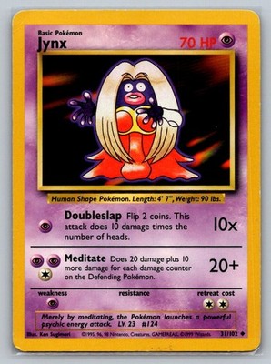 Pokemon Jynx Uncommon Base Set 031/102 MP