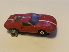 VINTAGE ORIGINAL AURORA T-JET HO SIZE SLOT CAR FORD GT RED/WHITE STRIPE