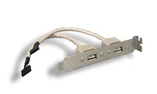 USB 2.0 Dual Port on Bracket 8 Inch for Motherboards 8IN