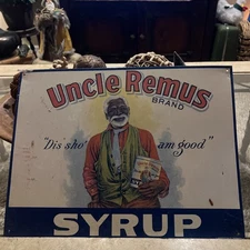 Uncle Remus Brand Syrup Vintage 60s Metal Advertisement Sign 16x12”