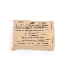 Replica First Aid Field Dressing Bandage WW1 & WW2 British Army for tunic or ...