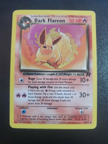 Dark Flareon 35/82 Team Rocket Uncommon Light Play Pokemon DNA GAMES - Picture 1 of 2