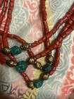 Southwest Heishi Coral Turquoise Faux? Multi Strand Beaded Necklace — photo 3