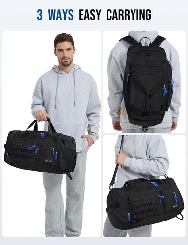 Gym Bag for Men Women with Shoes Compartment 3-in-1 Sports Travel Duffel Bag ... - Picture 6 of 7