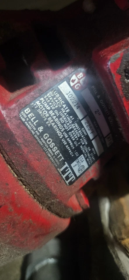 Bomba de refuerzo Bell & Gossett 102214 Bell & Gossett modelo 2 NFI Foto 2 de 3