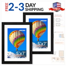 5x7 Picture Frame, Black Photo Frame with HD Plexiglass, Display Pictures 4x6...