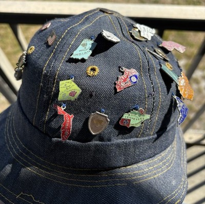 Vintage Levis Orange Tab Bucket Hat Small Dark Wash Denim Jean 70s
