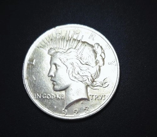 1923 P PEACE SILVER DOLLAR UNCIRCULATED LIGHT TONNING REVERSE