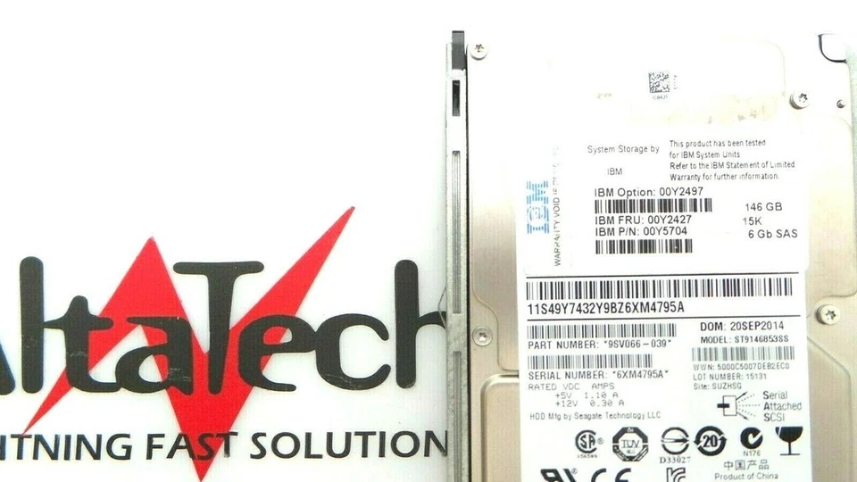 IBM 00Y2427 ACLA 146GB 15K 6GB SAS 2.5" V3700 00Y2497 HDD Hard Disk Drive - Image 2 of 4