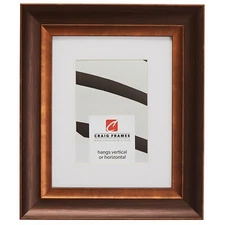 Craig Frames Ventura, 2" Wide Distressed Brushed Bronze Picture Frame With a Mat