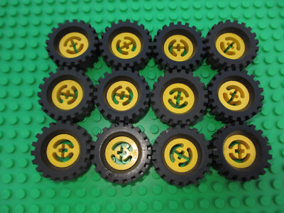 Lego Technic 12 x Reifen Räder 30mm Rad Felge gelb 2346 3482 (060722M)