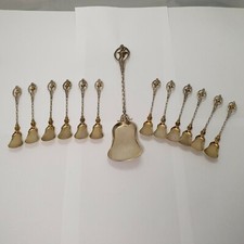 13 tlg. Historismus Eisbesteck Silber 800 punziert Putto & Engel Dekor