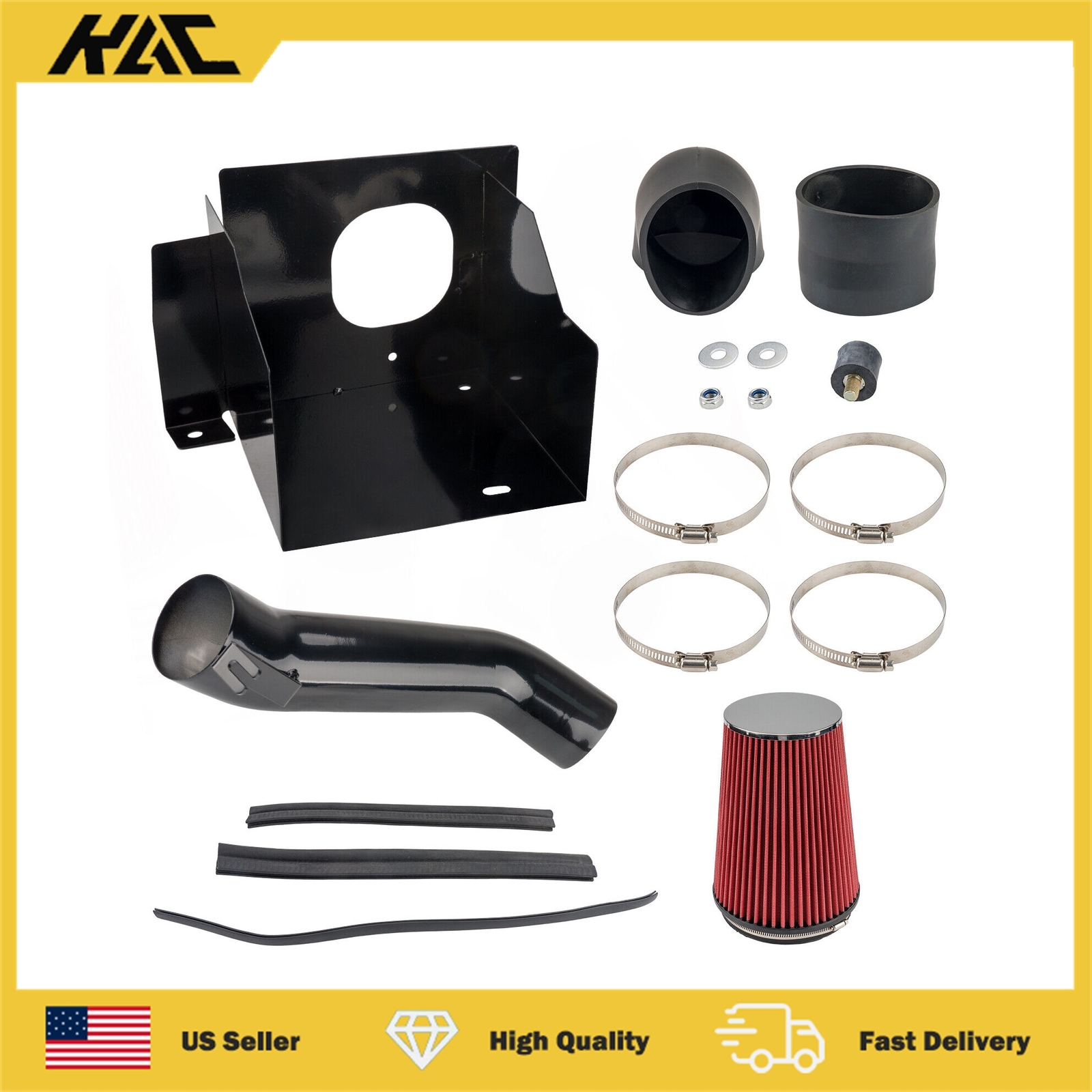 Cold Air Intake+Heat Shield Kit For Hummer H2 6.0L&6.2L V8 Engine Only 2003-2009
