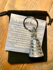Serenity Prayer GUARDIAN Bell of Good Luck fortune pet keychain gift