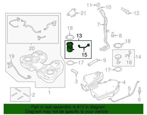 Conjunto de bomba de combustível elétrica genuína Ford Lincoln MKT 2013-2016 DA8Z-9H307-H - Imagem 2 de 2