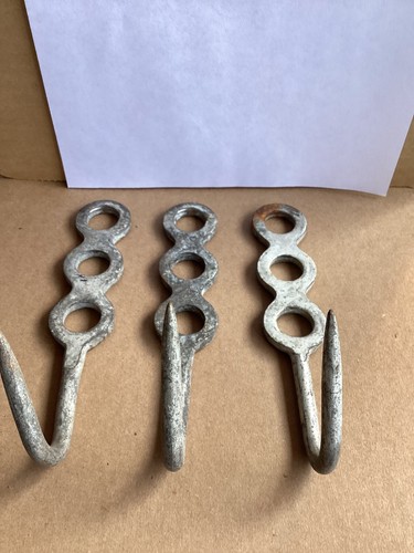 3 Stück Vintage französische Metzgerhaken - 7 "lang & 1,5" breit