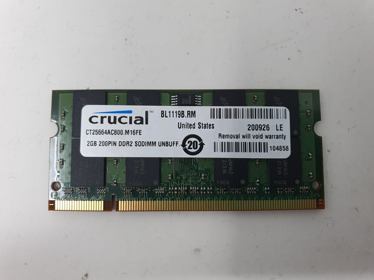 Crucial CT25664AC800 Ram Memory DDR2 2GB PC2-5300 For HP Compaq