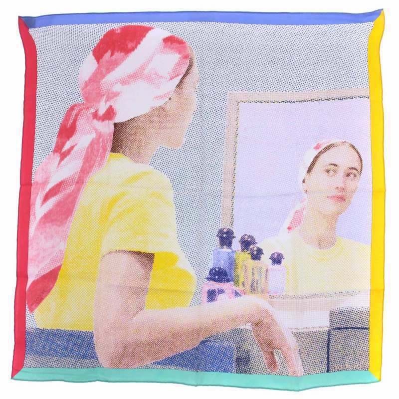 Hermes Soled Product Carre 70 Regard De Soie Scarf All Over Pattern Silk Made In