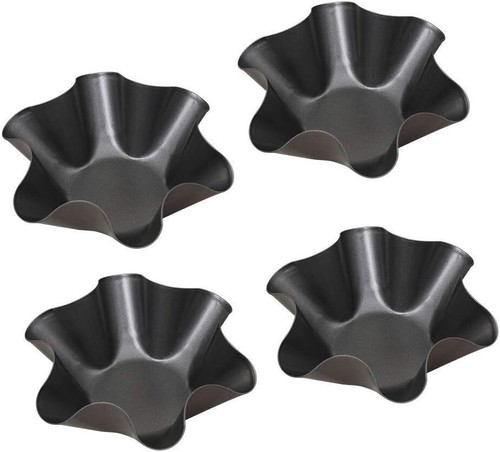 4 Packs Taco Salad Bowl Maker Molds “ Nonstick Carbon Steel Tortilla Shell Pans - 第 1/3 張圖片