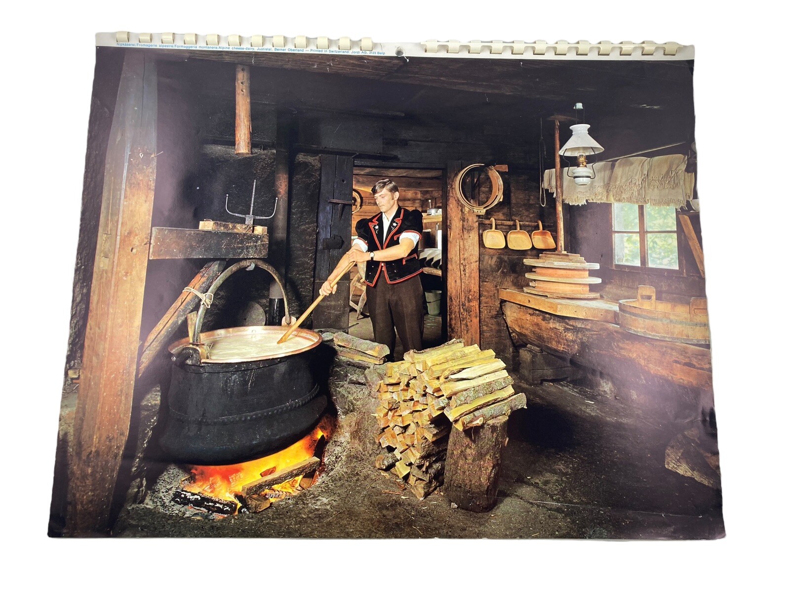 Alpkäserei/Fromagerie TIGER KÄSE AG Vintage Kalender 1982 Justistal Berner Oberl