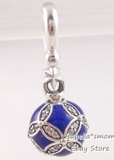 Limited E 2019 PANDORA Blue CHRISTMAS ORNAMENT Dangle Charm 798512C01 NEW 