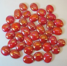 Glasnuggets - Dekosteine, klein (18-21mm) in opalrot irisierend zu 200g