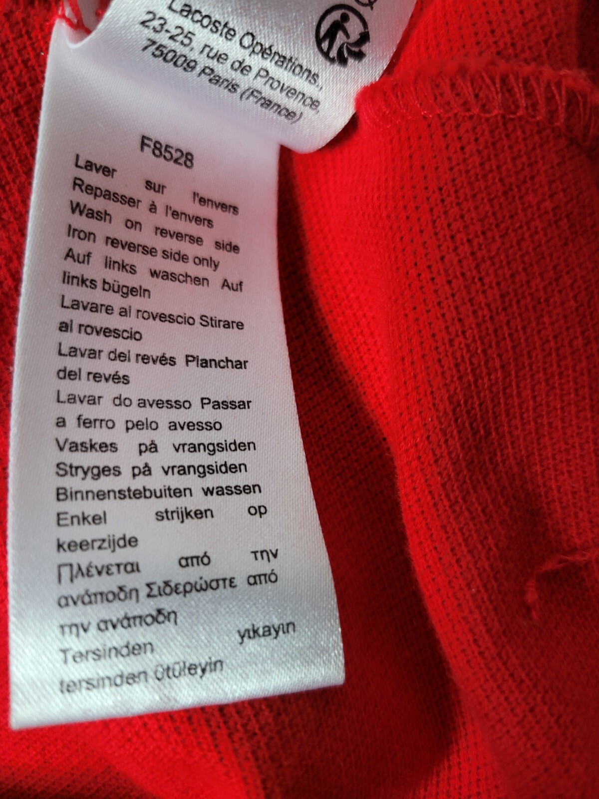 Lacoste Jacquard Mens Golf Polo Color Block Size L Cherry Red Short Sleeve Rare thumbnail 11