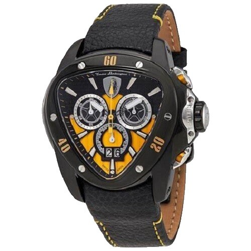 Tonino Lamborghini Collectors Watch Gold Bezel, Orange Face, Gold