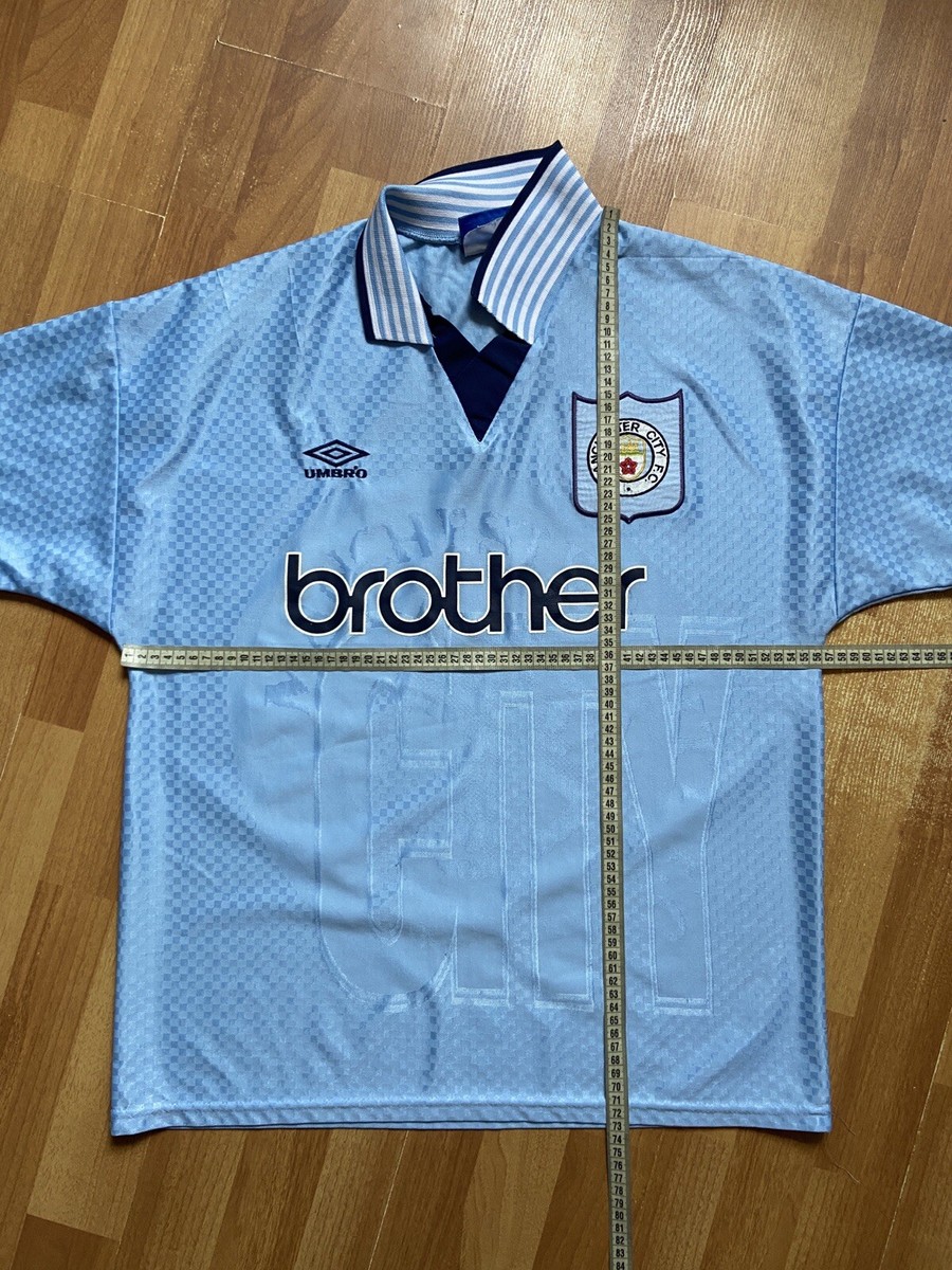 MANCHESTER CITY 1995 1996 HOME FOOTBALL SHIRT SOCCER JERSEY UMBRO