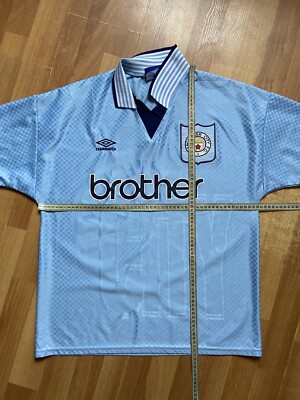 MANCHESTER CITY 1995 1996 HOME FOOTBALL SHIRT SOCCER JERSEY UMBRO