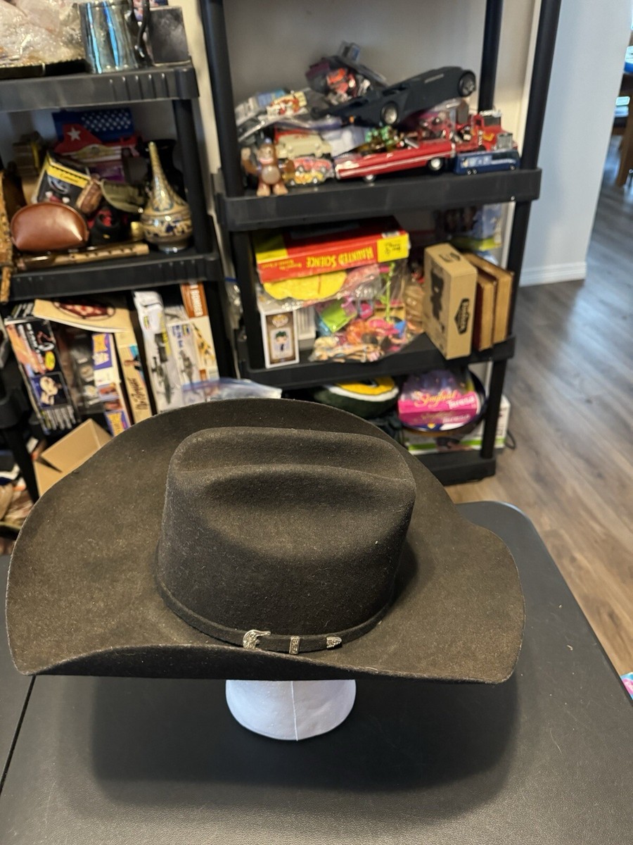 Chapeau Cowboy Western Ariat Homme – Laine Noire, Taille 7, Boucle Argentée
