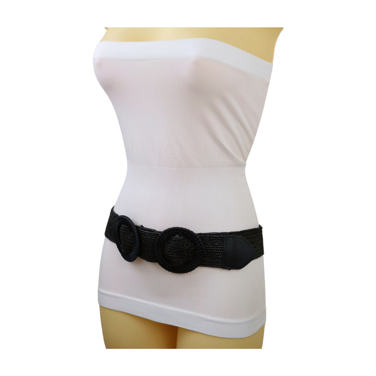 4433 Women Elastic Black Braided Fabric Waistband Belt Hip High Waist s-l1200.png main image 2