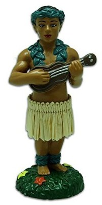 Hawaiian Hula Boy with Ukulele Miniature Dashboard Doll 