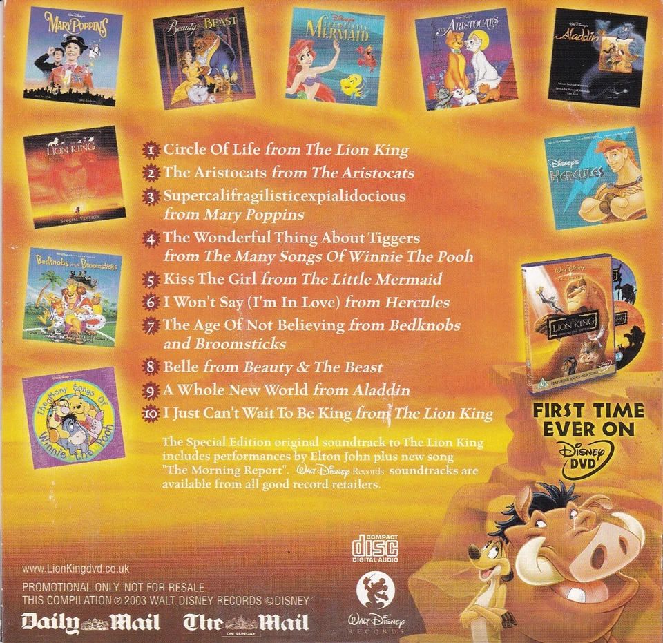 LION KING AND FRIENDS ( DAILY MAIL Newspaper CD ) THE LION KING Special Edition - Bild 2 von 3