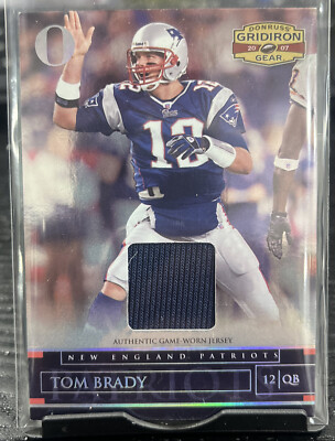 TOM BRADY 2007 Donruss Playoff LP Gridiron Gear, Game Worn Jersey 70/100 